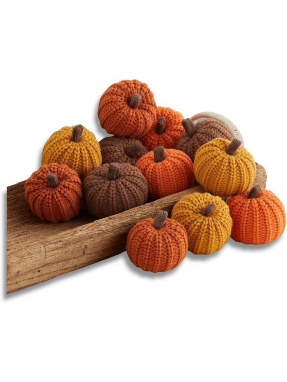 Mini Knit Orange Set Of 12 Halloween Decor Autumn Bowl Fillers Fall Farmhouse